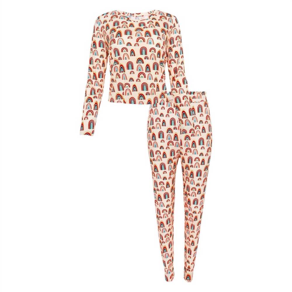 NEW POSH PEANUT women's long sleeve scoop neck & jogger pajama set in skyla - Picture 2 of 2